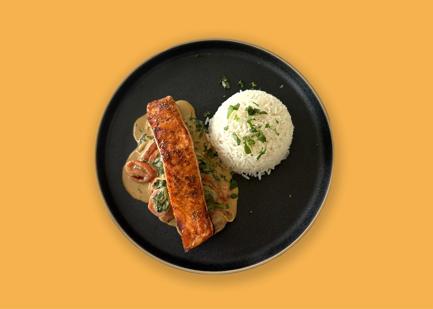 Creamy Red Pepper Salmon with Rice